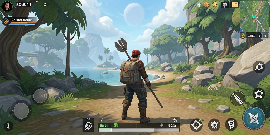Tampilan gameplay BOS01 yang menakjubkan dalam dunia terbuka.