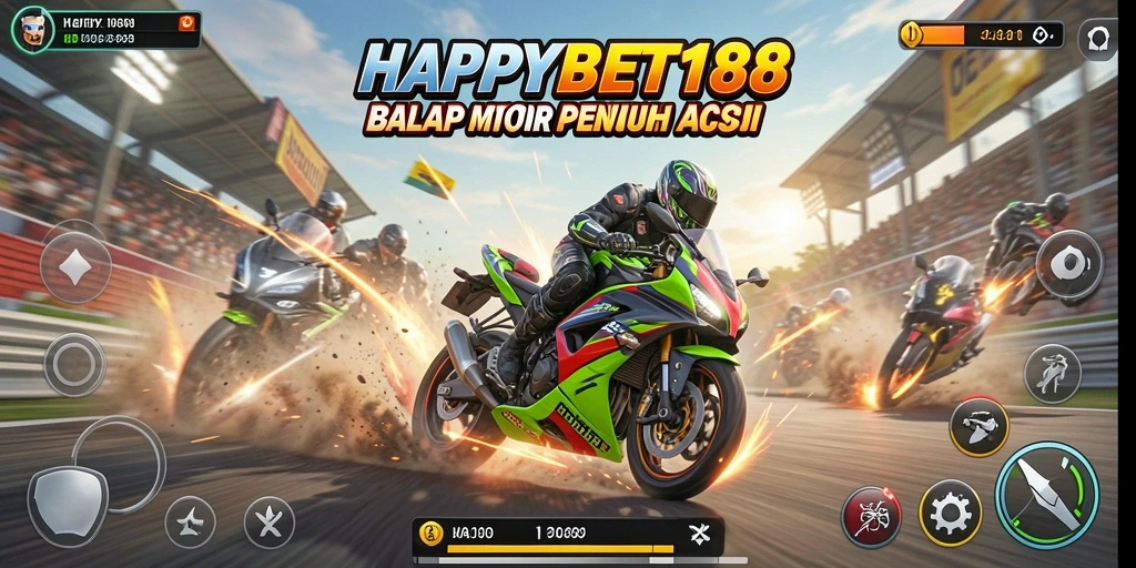 Gameplay balap motor yang mendebarkan di HAPPYBET188.