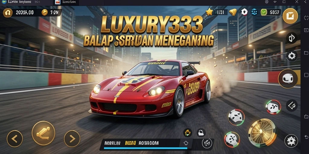 Screenshot LUXURY333 menampilkan aksi balap penuh kecepatan dan tantangan.