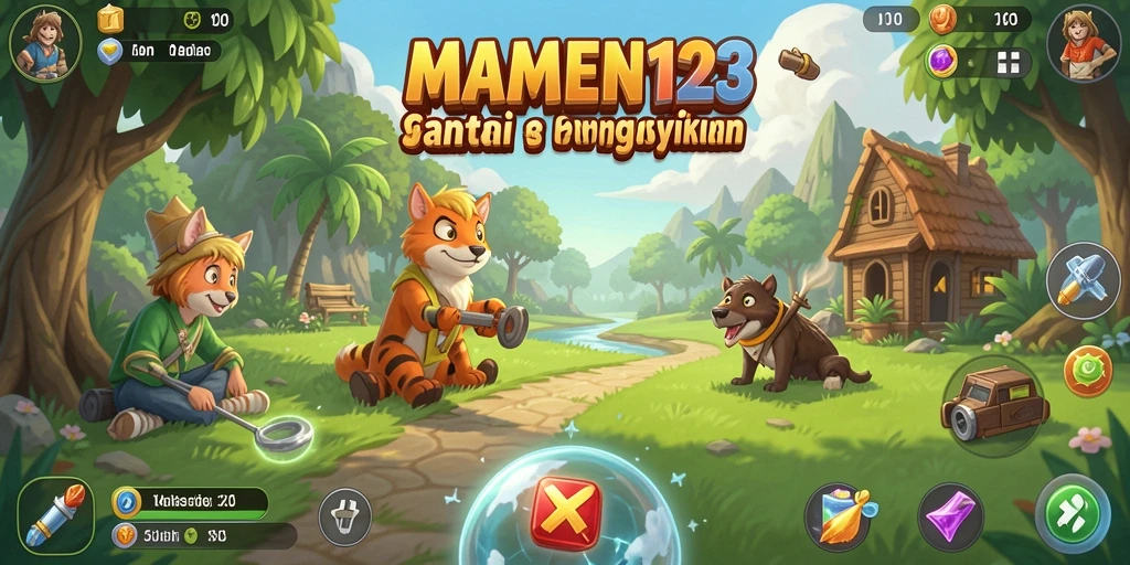Tampilan screenshot gameplay MAMEN123 yang menyenangkan dan penuh warna.