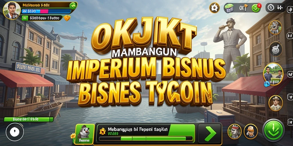 Screenshot gameplay OKJKT menampilkan simulasi bisnis yang mendalam.