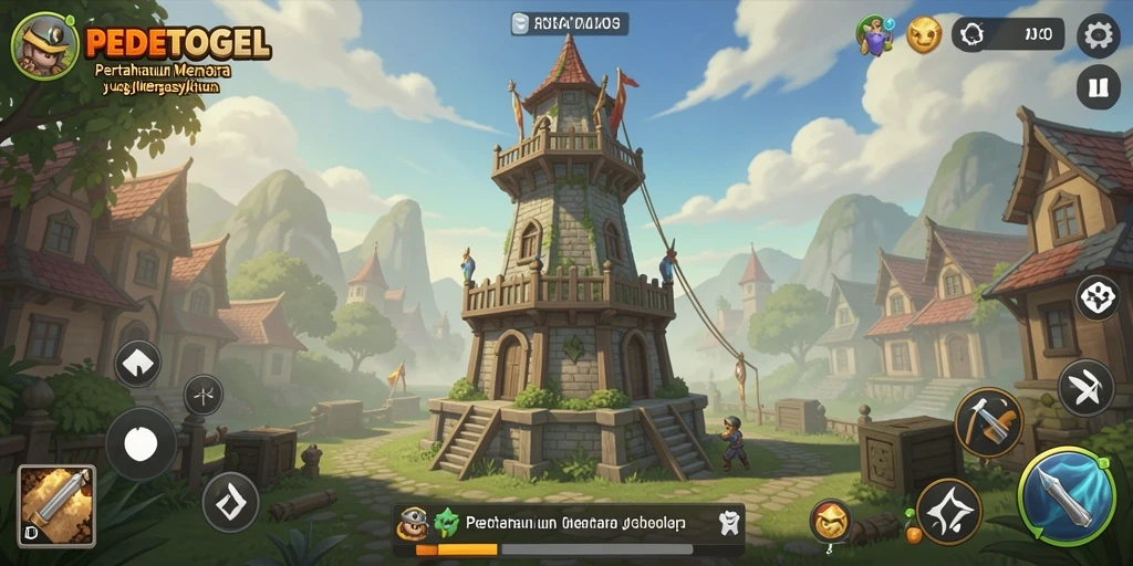 Tampilan menarik gameplay PEDETOGEL dengan berbagai strategi Tower Defense.