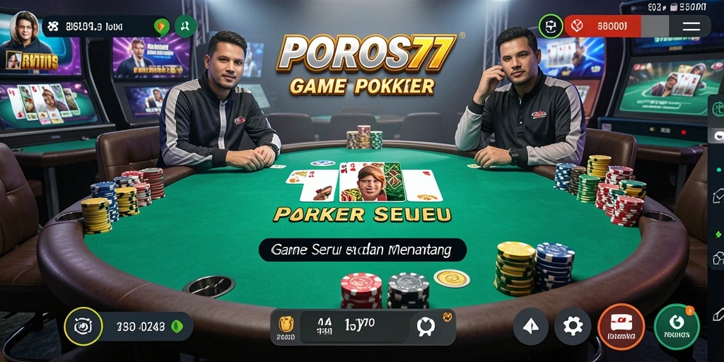 Screenshot POROS77 menampilkan gameplay Poker yang seru dan menarik.