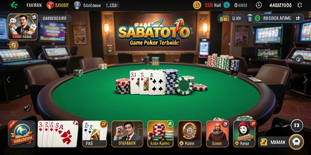 Screenshot SABATOTO menampilkan pemain beraksi dalam permainan poker yang menarik.