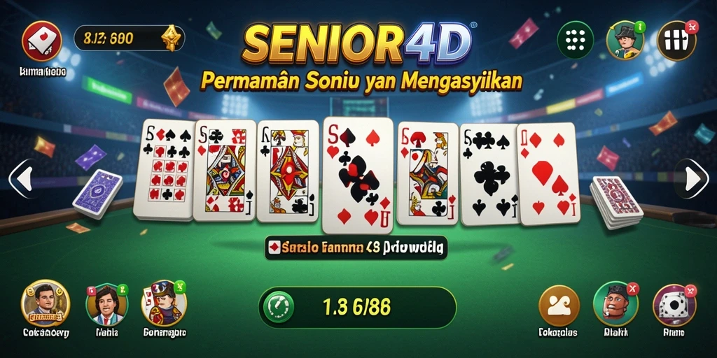Tampilan gameplay domino yang seru dan interaktif di SENIOR4D.