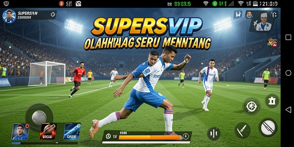 Tampilan gameplay seru SUPERSVIP dengan berbagai pilihan olahraga.