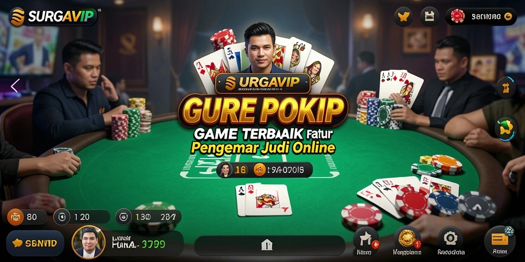 Tangkapan layar SURGAVIP menampilkan gameplay Poker yang seru dan interaktif.