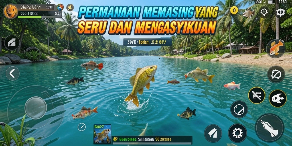 Gameplay menarik dan seru saat memancing di SVIP7.