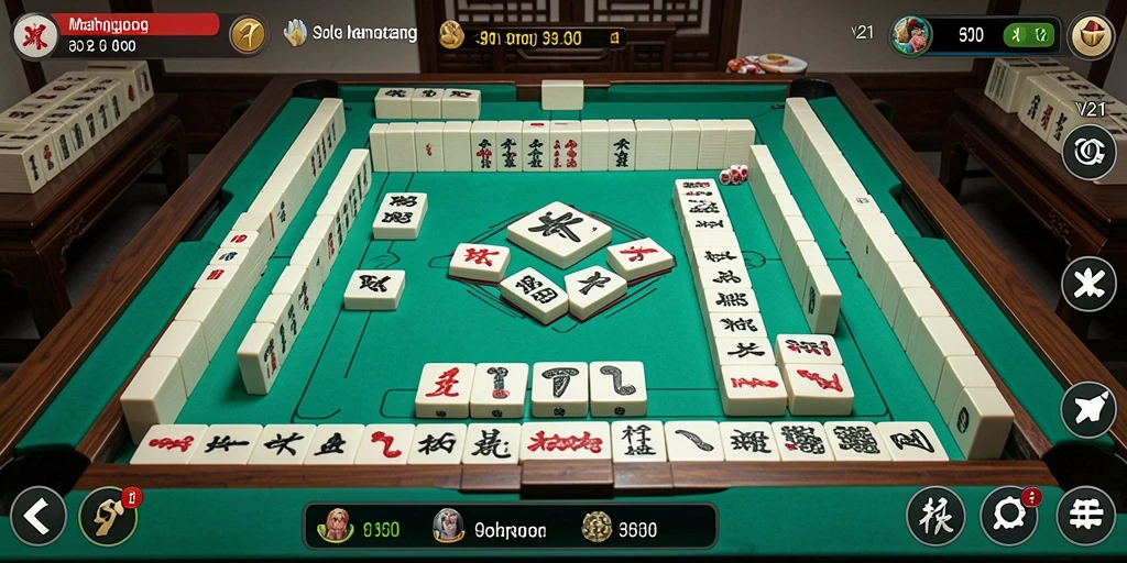 Tampilan gameplay menantang dalam permainan Mahjong V21.