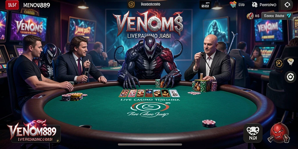 Tampilan gameplay Live Casino VENOM889 yang mendebarkan.