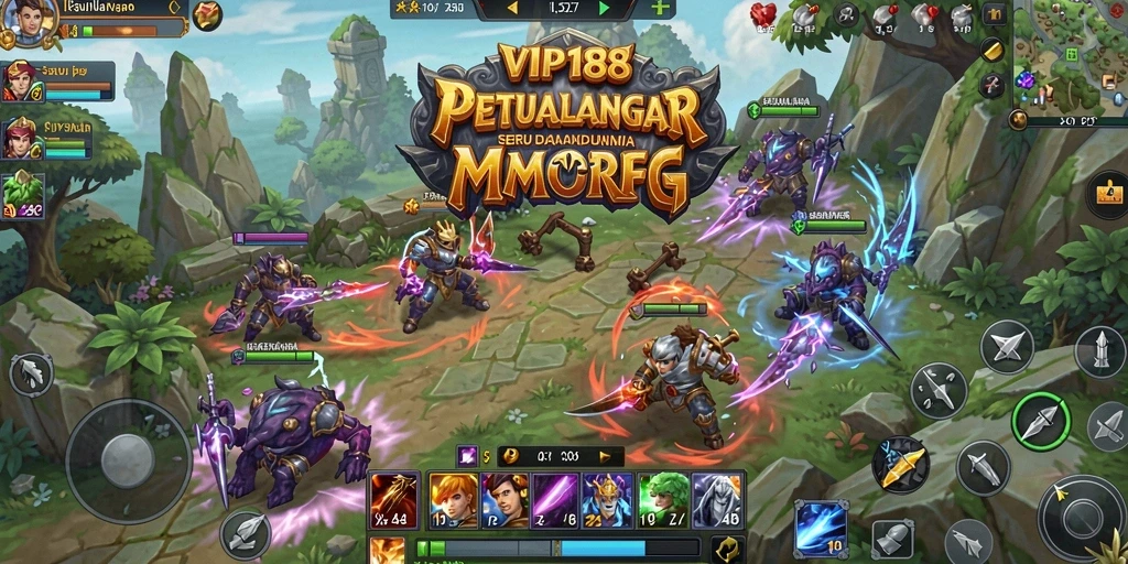 Screenshot gameplay VIP188 menampilkan pertarungan seru di dunia MMORPG.
