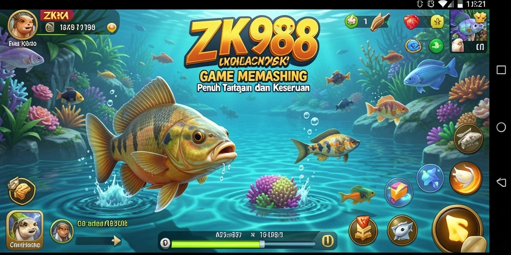 Tampilan gameplay ZK988 yang menampilkan pengalaman memancing yang seru.